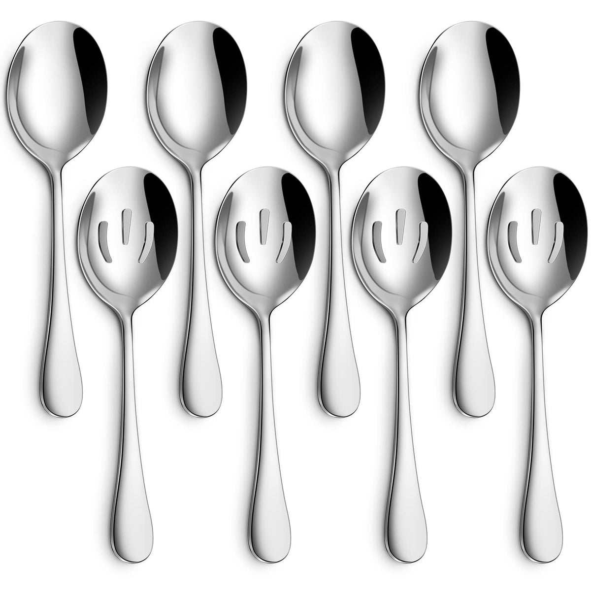 Hiware 8-Piece Serving Set with mirror-polished spoons for elegant buffet presentation