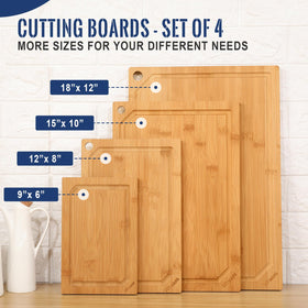 Hiware 15x10 bamboo board with flat surface ideal for meats