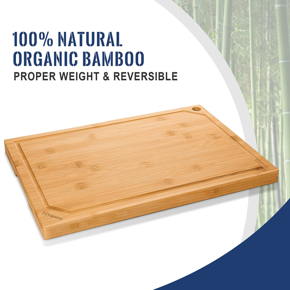 Hiware 9x6 compact bamboo board saves counter space