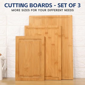 HIWARE bamboo cutting board medium: versatile workspace for vegetables and fruit prep.