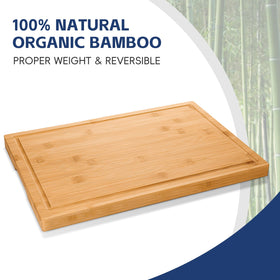 HIWARE bamboo cutting board small: compact board ideal for herbs and garnishes.