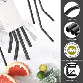 Hiware bent straw 8.5 inch design, ideal for cocktails and smoothies.