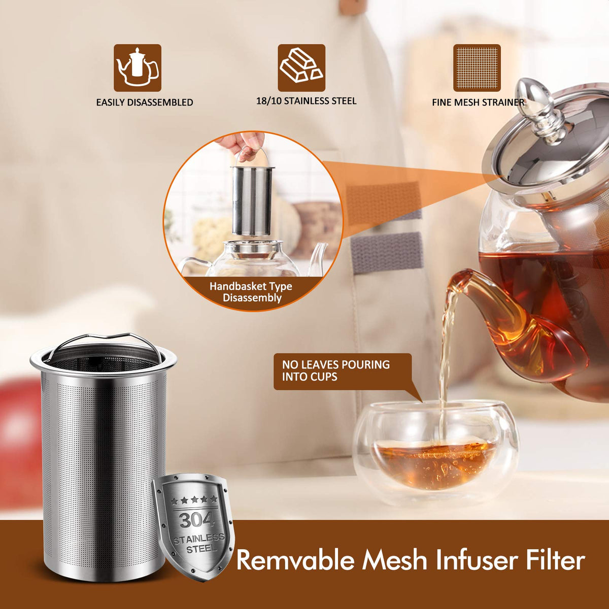 Blooming-tea ready with HIWARE infuser for fragrant, visually inviting brews.