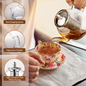 HIWARE blooming tea maker showcasing elegant blossoms during infusion