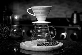 Hiware coffee server ridged interior helps even water flow