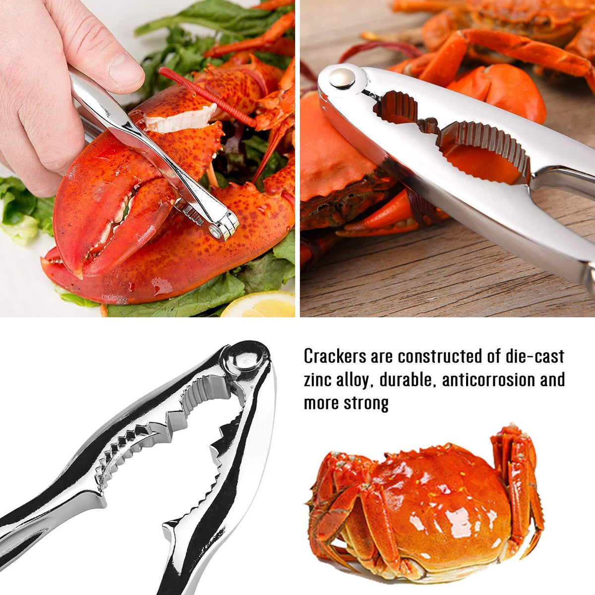 HIWARE crab leg forks and picks in stainless steel for precise meat access.