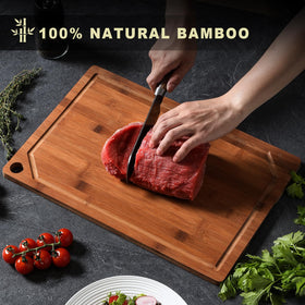 Hiware cutting board measures 18 by 12 inches for ample prep space