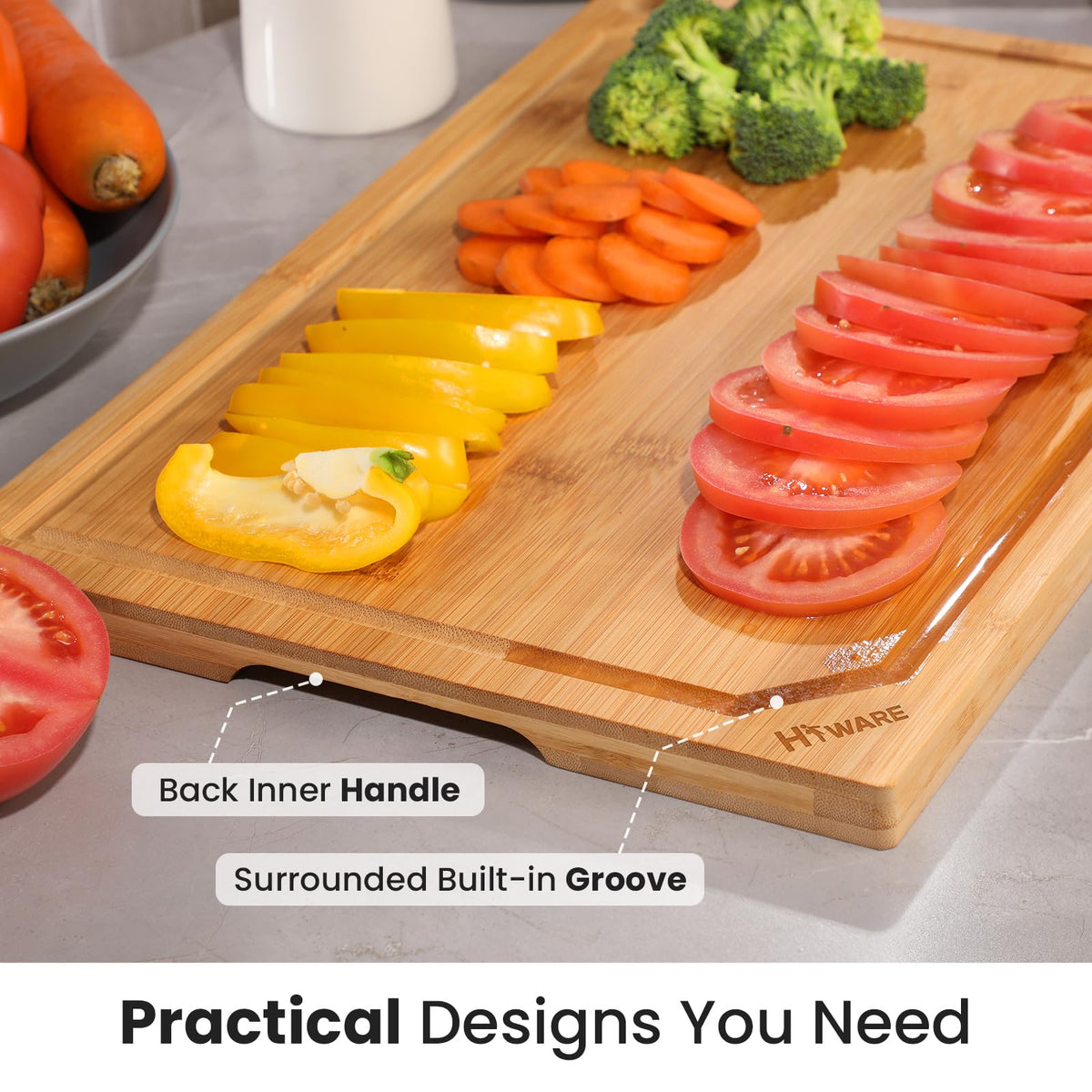 Hiware board knife-friendly surface resists scratches