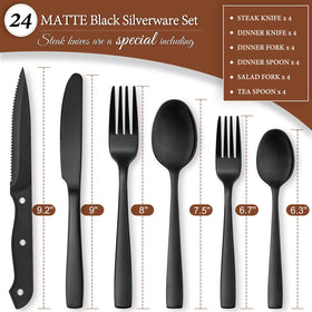 Hiware dinner forks with matte black finish for elegant meals.