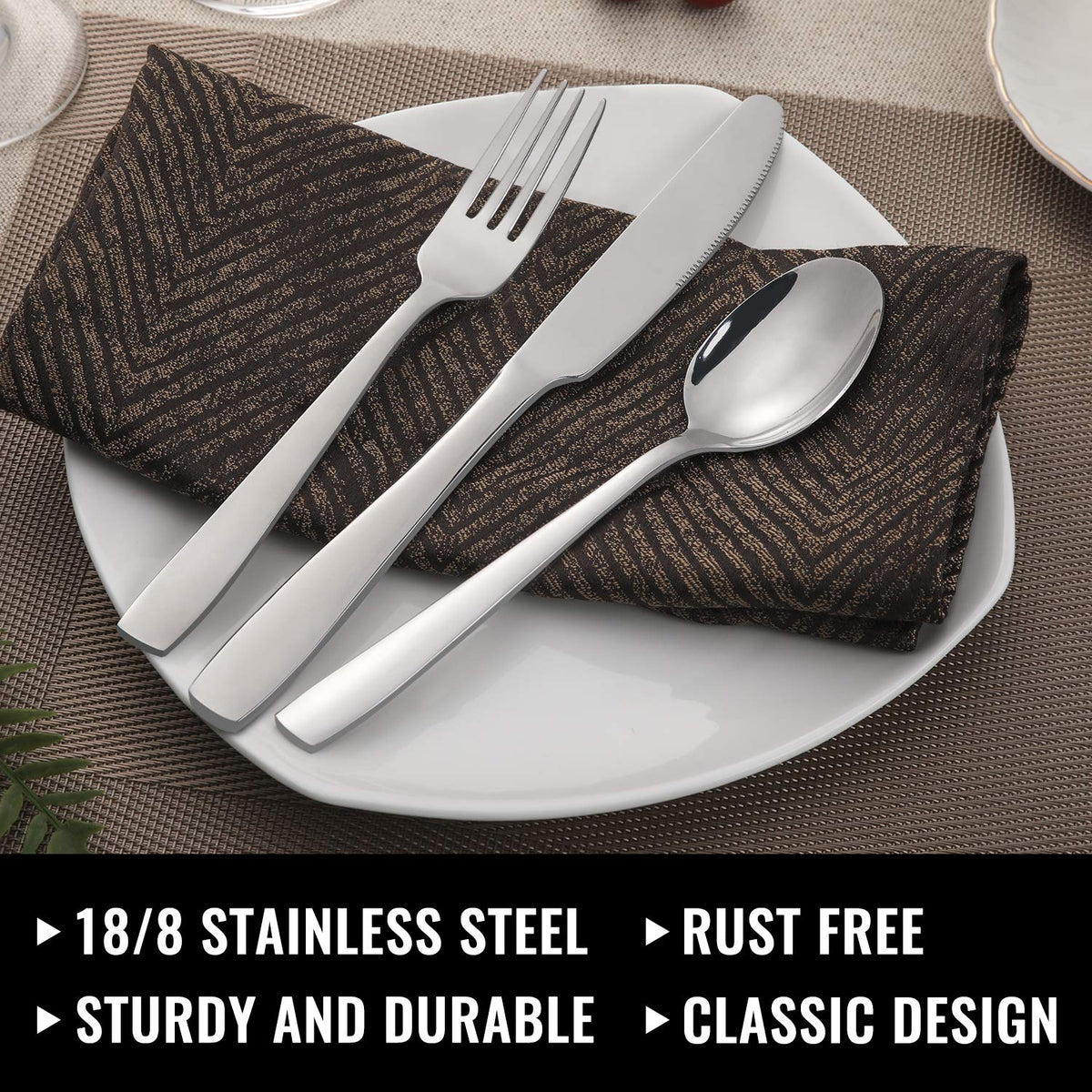 HIWARE dishwasher-safe silverware allows easy cleanup after meals.
