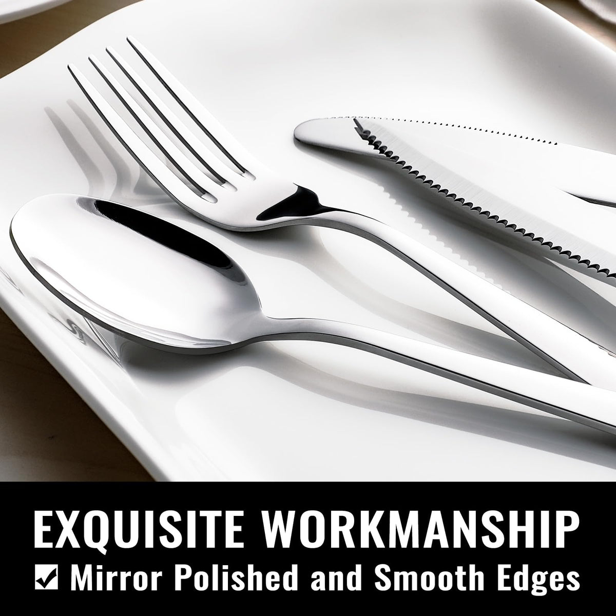 HIWARE dishwasher-safe silverware simplifies post-meal cleanup and care.