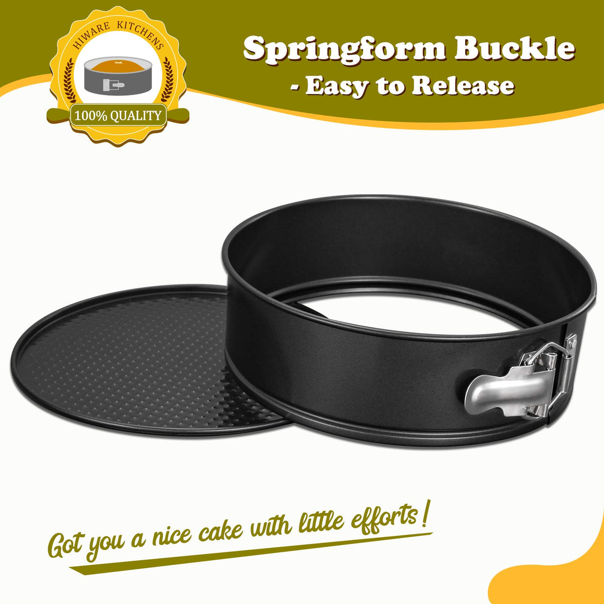 Hiware double-layer non-stick coating for clean cake release and quick cleanup.