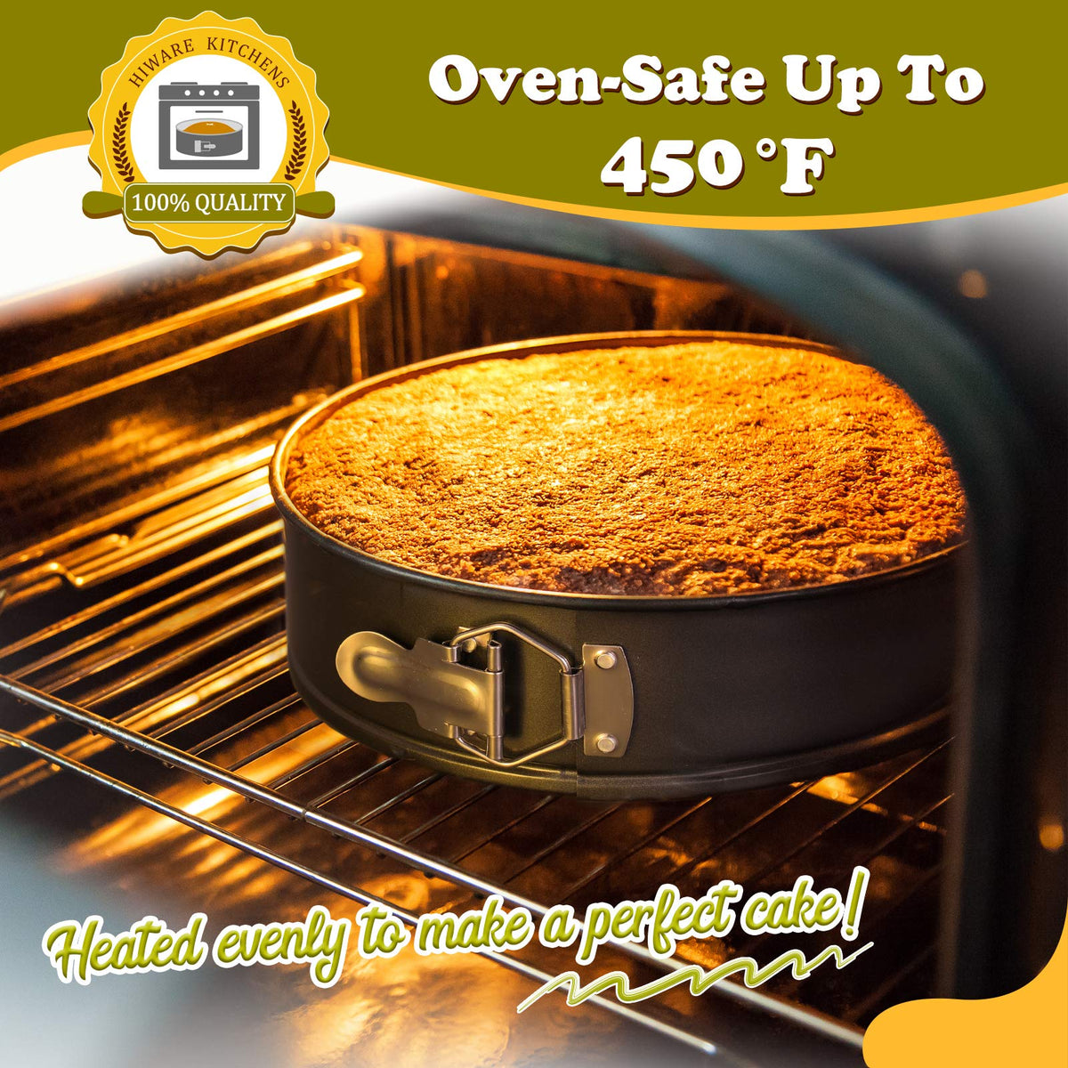 Hiware cheesecake pan with easy-release design ideal for delicate desserts.