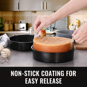 Hiware even-heat distribution pans ensure level rises.