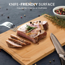 Hiware cutting board with integrated handles for easy lifting