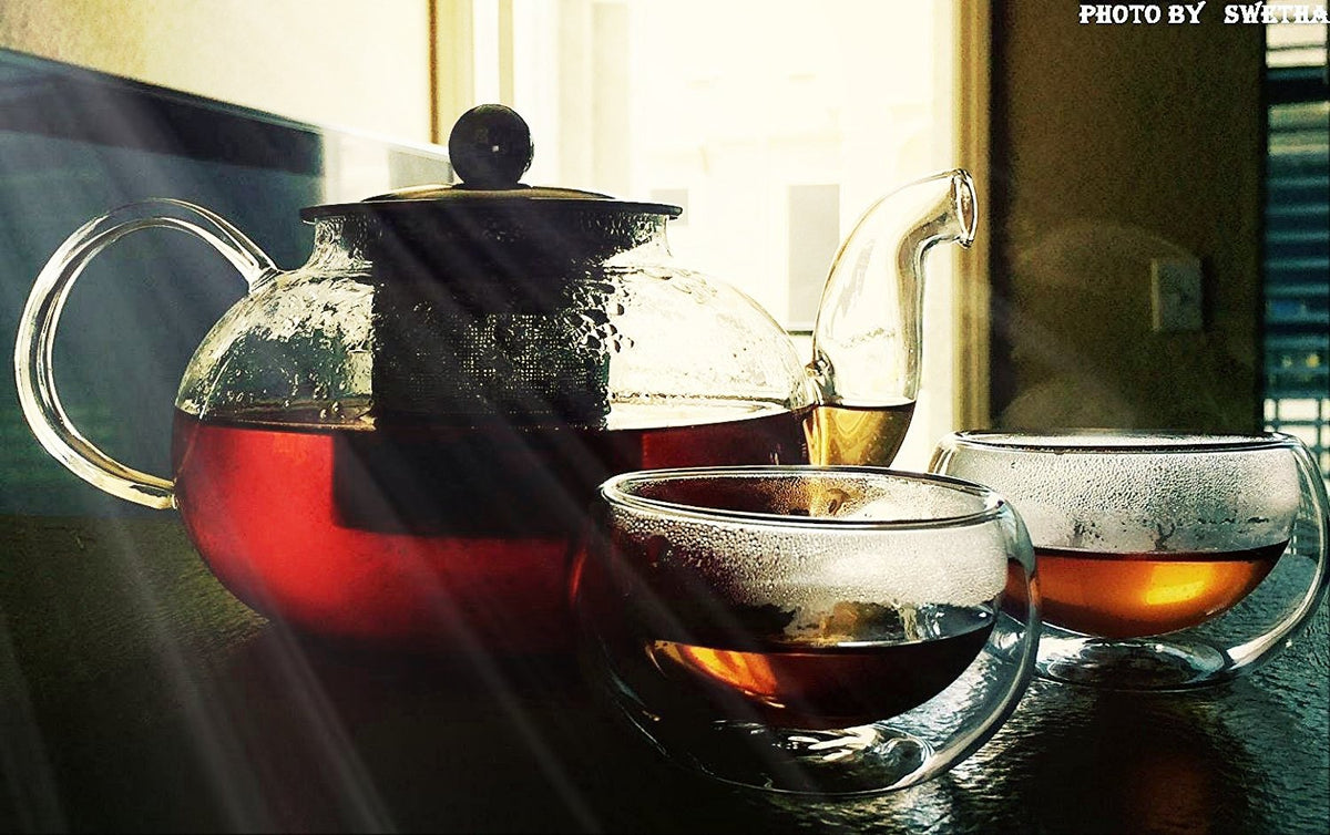 HIWARE 27-ounce borosilicate teapot ready for hot or cold brewing