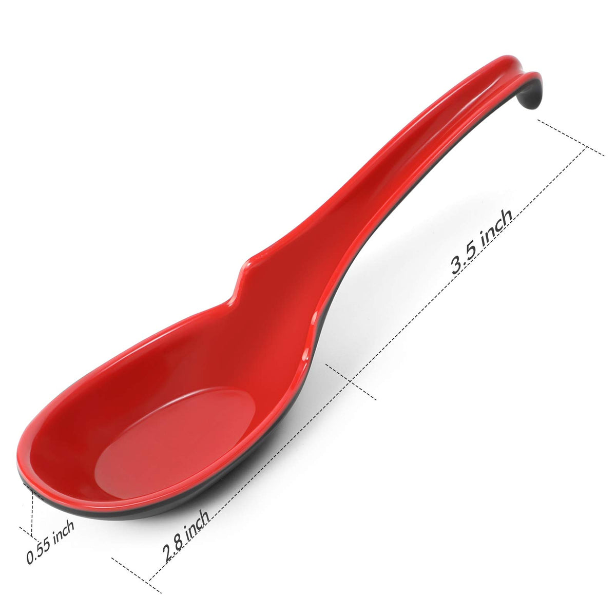 HIWARE melamine spoons with long handle for easy sipping and serving.