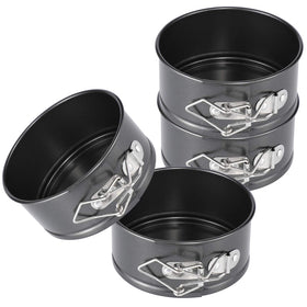 Hiware mini springform pan set in outer view showing compact four-piece design for personal desserts