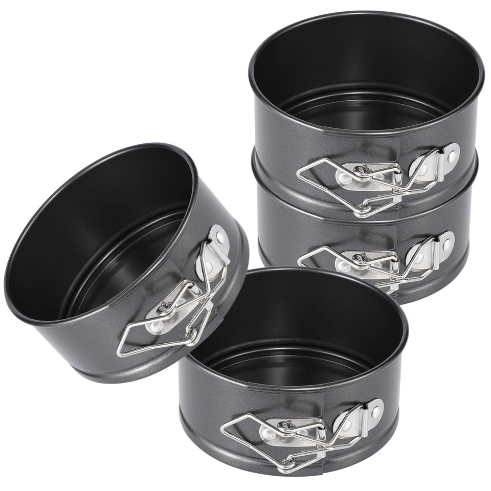 Hiware mini springform pan set in outer view showing compact four-piece design for personal desserts