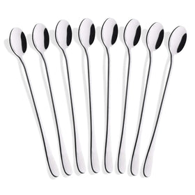 Hiware iced tea spoon with nine-inch long handle reaching tall glasses.