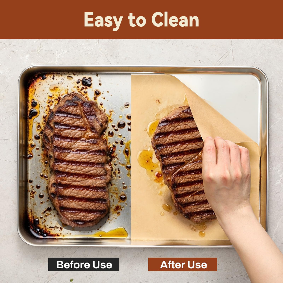 HIWARE oven-safe parchment withstands temperatures up to 450°F.