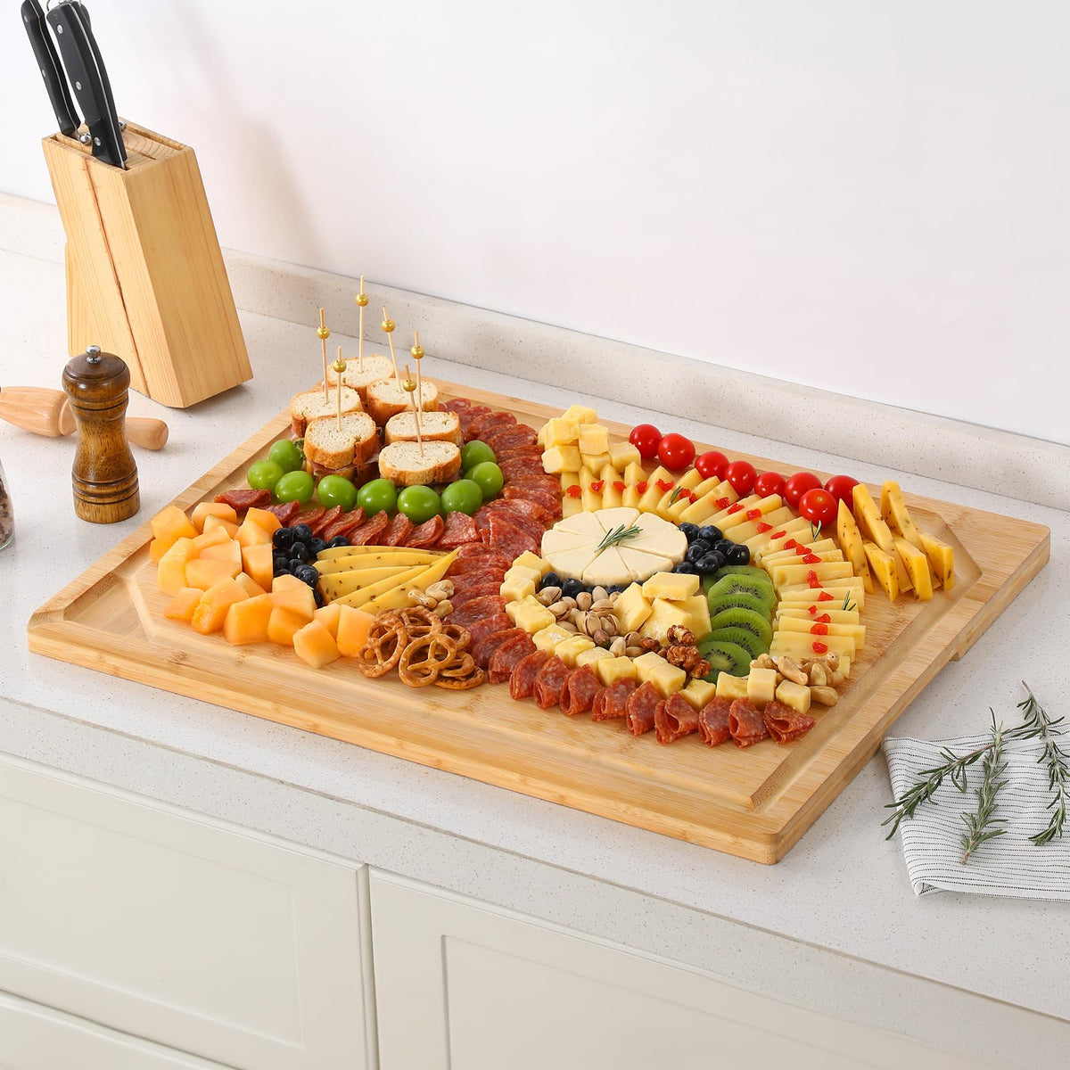 HIWARE versatile board fits over the sink or island for extra workspace.