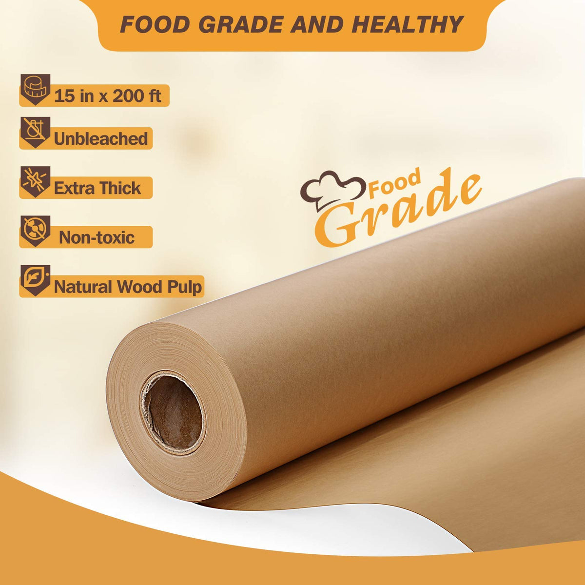 HIWARE wide 15 inch parchment sheet unrolled over a pan