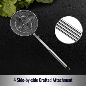 Hiware double-coil design strengthens the strainer while draining oil efficiently.