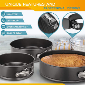 HIWARE Springform Pan 10-inch ideal for large layered cakes and quiches.