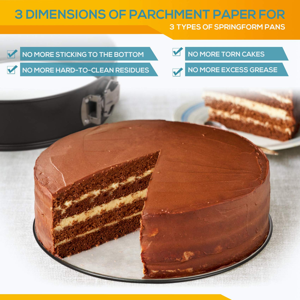 HIWARE Springform Pan oven-safe up to 450°F for versatile baking.
