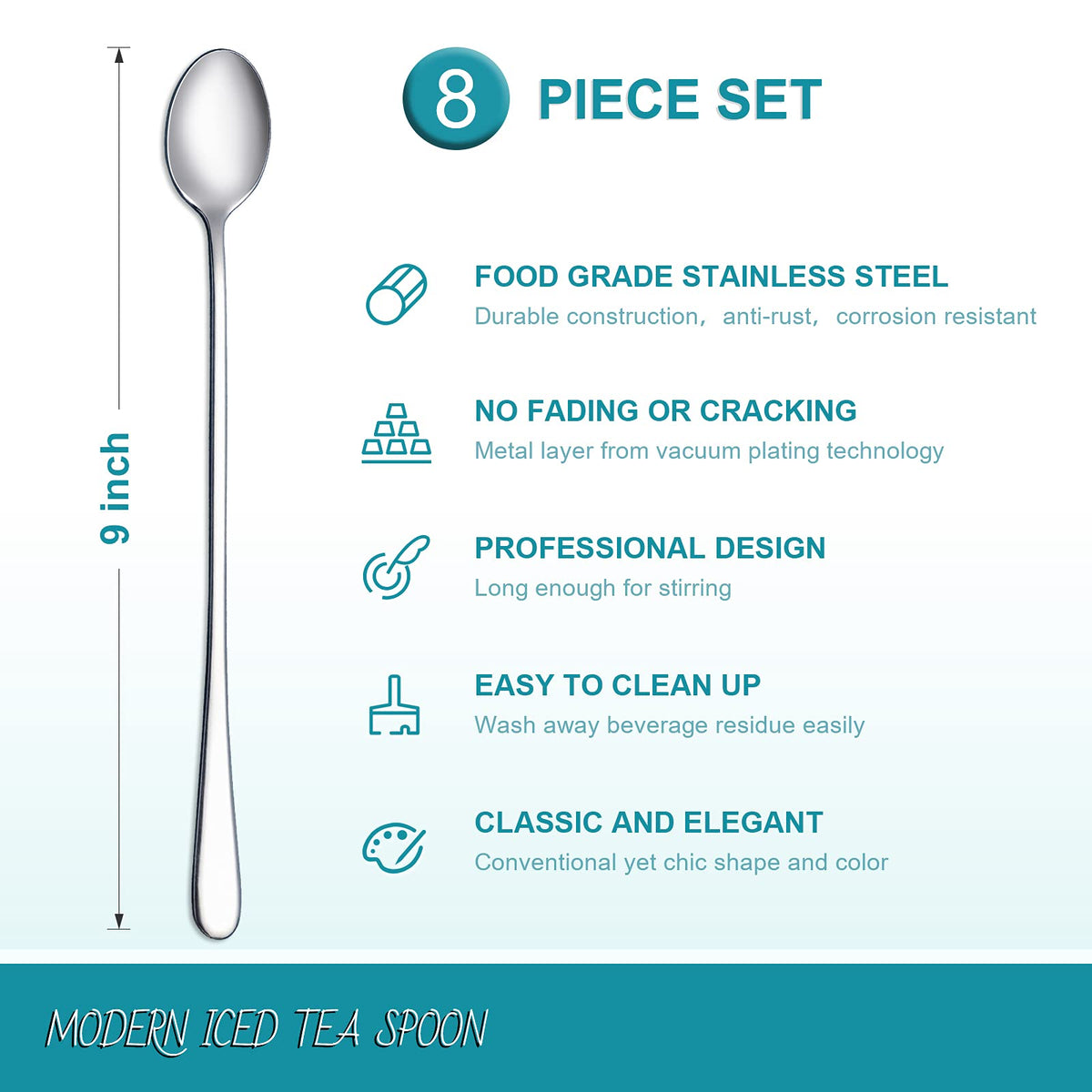 Hiware stainless steel closeup shows a durable ergonomic polished finish.