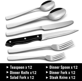 HIWARE stainless steel flatware with a mirror polish finish adds timeless shine.