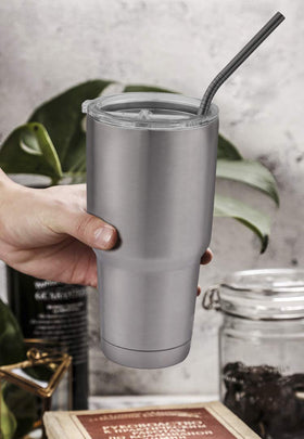 Hiware straight straw 10.5 inch length fits larger tumblers.