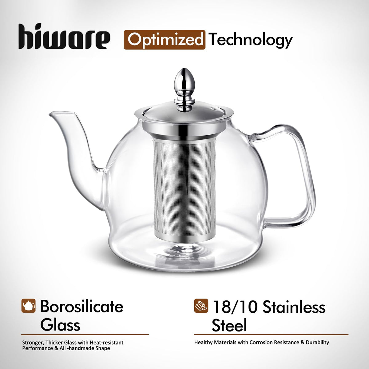 HIWARE teapot on the stove enabling safe stovetop brewing