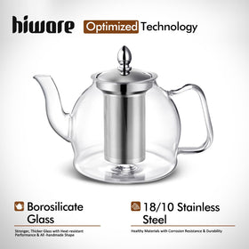 HIWARE teapot on the stove enabling safe stovetop brewing