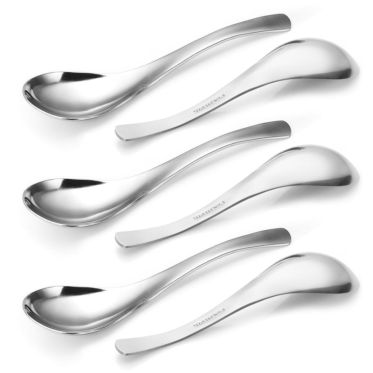 HIWARE thick heavy-weight soup spoon for robust scooping of hearty soups