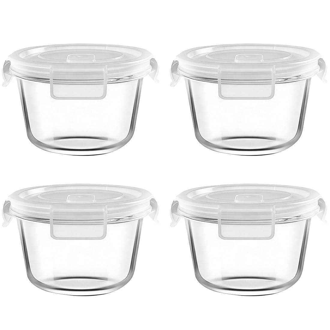 HJJ WDJS 2-cup round glass container with lid preserves freshness for leftovers.