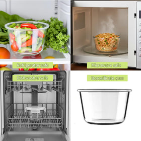 HJJ WDJS dishwasher-safe glass storage for simple cleanup after meals.