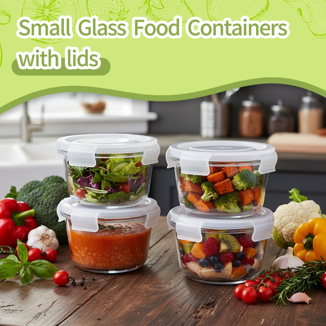 HJJ WDJS easy-clean glass storage keeps odors at bay and stays crystal-clear.