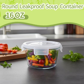 HJJ WDJS stackable 4-pack glass containers save space in the cabinet.