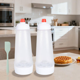 hjpzrui pancake batter dispenser with 1000ml capacity for controlled pours.