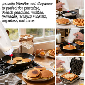hjpzrui includes whisk and silicone scraper for quick batter prep.