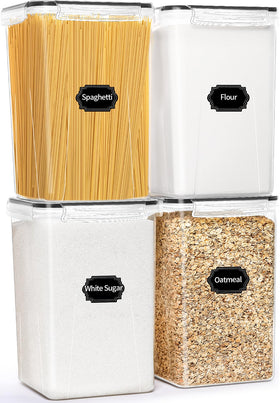 HKJ Chef 4-pack airtight containers with 6.5L capacity preserve cereal freshness