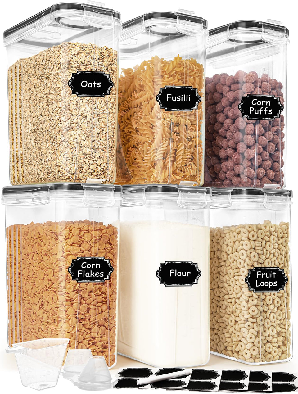 HKJ Chef cereal container set with 4L capacity and clear sides for quick portion checks