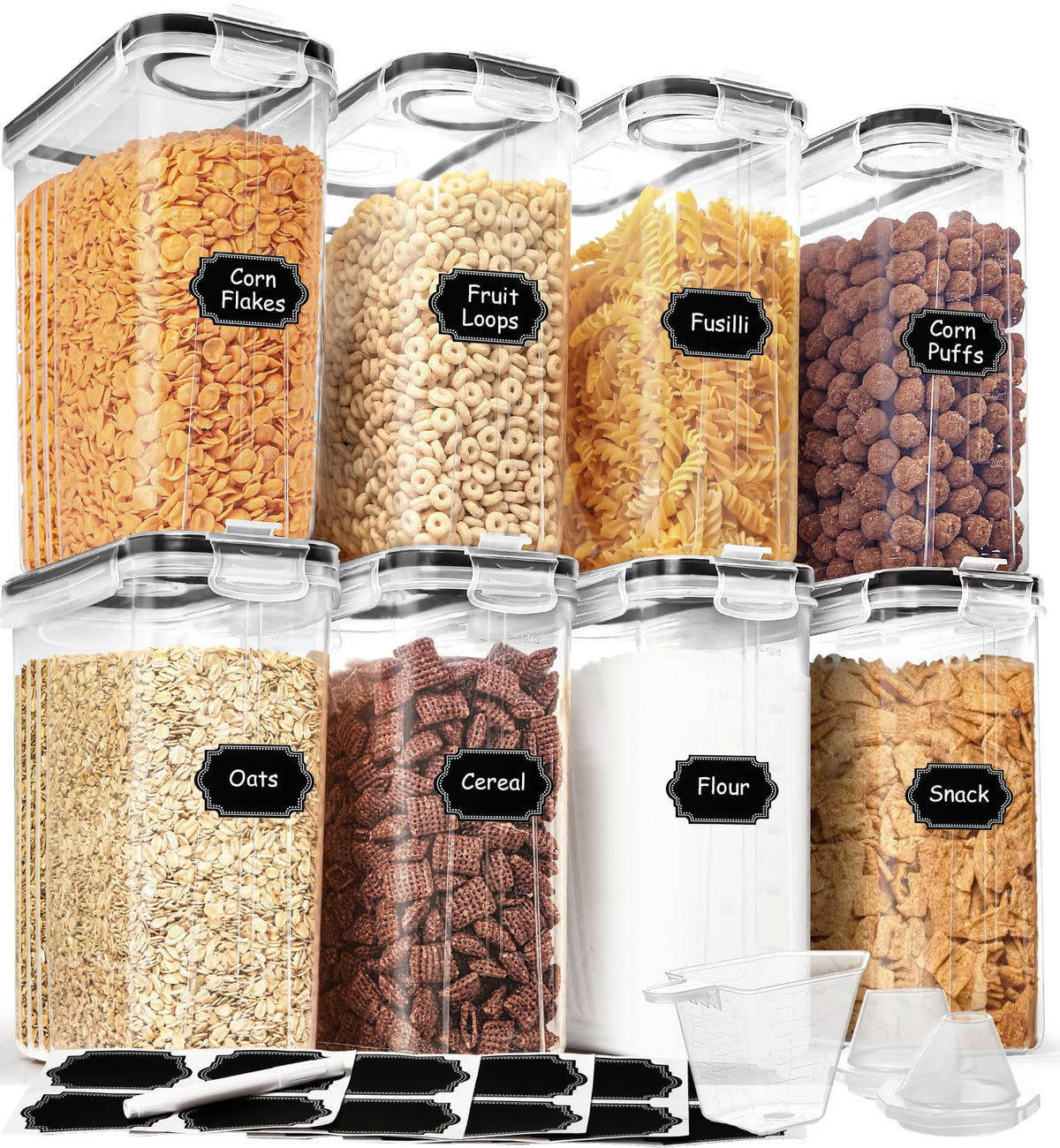 HKJ Chef cereal containers 4L set for organized pantry and easy access.