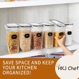 HKJ Chef stackable containers save space in kitchen pantry