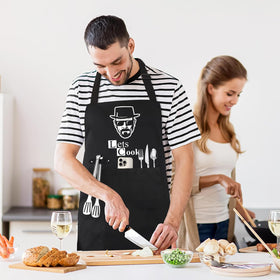 Hkmmdvc Lets Cook apron durable stain-resistant fabric stands up to messes.
