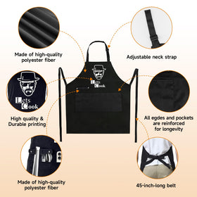 Hkmmdvc Lets Cook apron back view highlights full coverage and comfortable fit.