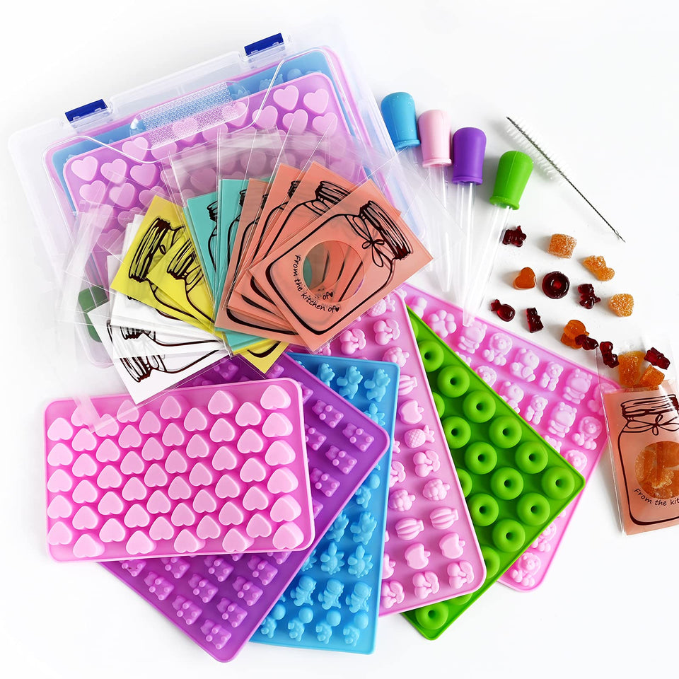 HKNMTT gummy molds silicone 32pcs with non-stick release for easy candy making.