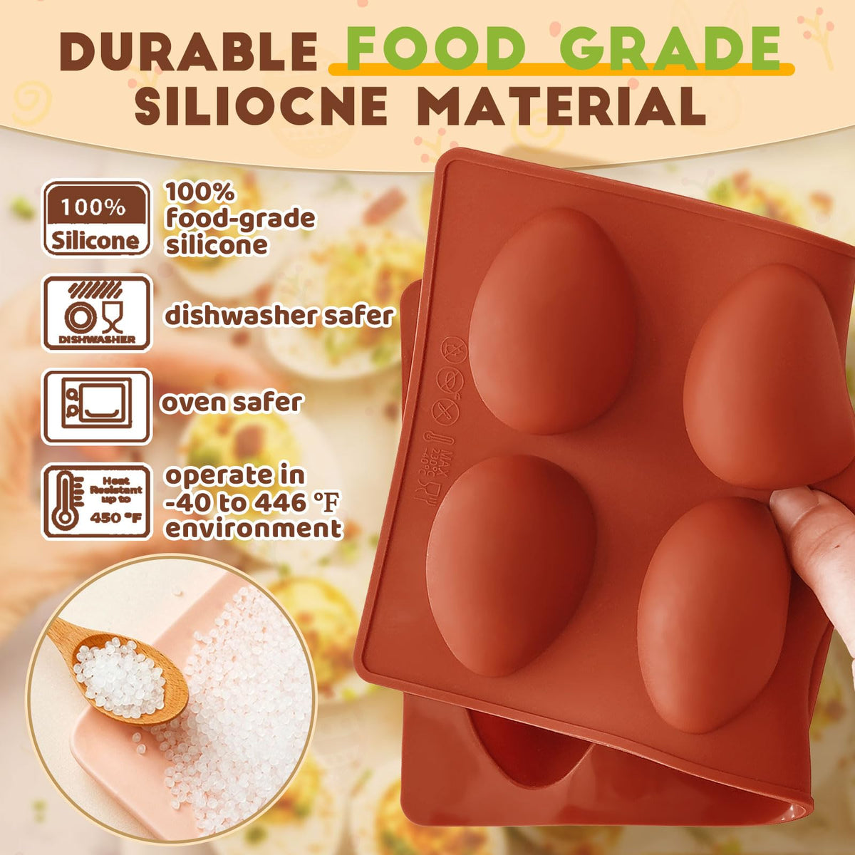 HKNMTT silicone candy mold for oval shapes and gummies